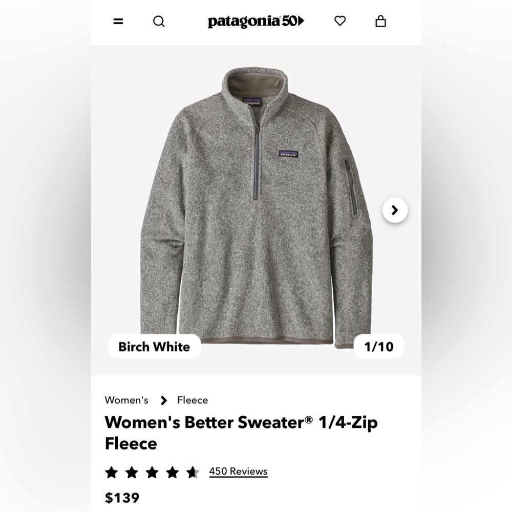 Patagonia Women’s Better Sweater 1/4 Fleece EUC